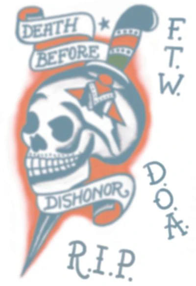 1950 D.B.D. Skull Tattoo
