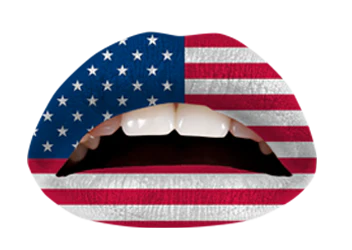 American Flag Violent Lips (3 Lip Tattoo Sets) - Image 3