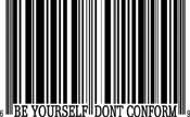 Bar Code Be Yourself Don't Conform Tattoo