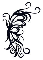 Black Butterfly Tribal Fantasy Tattoo