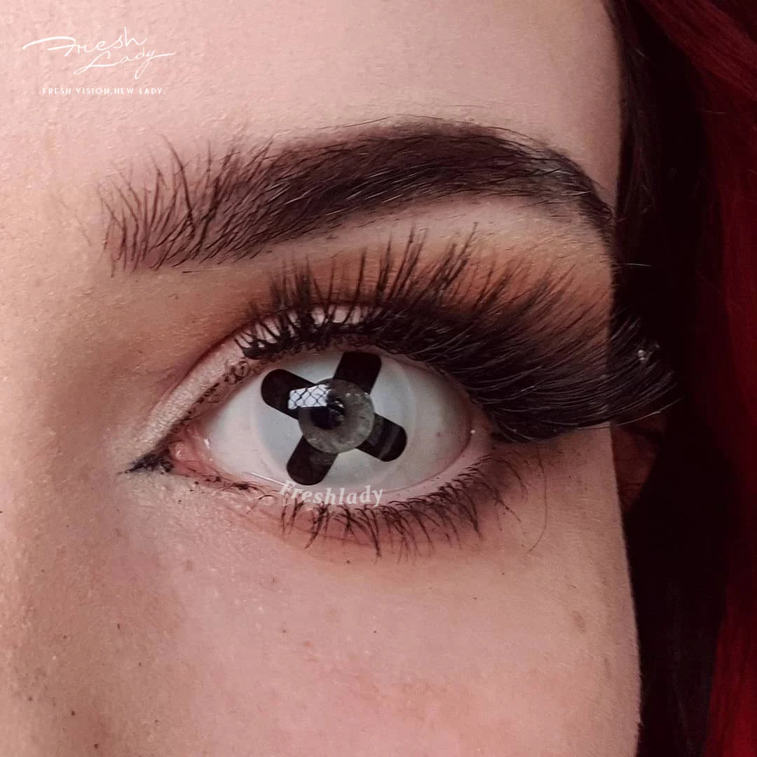 Black Cross Coloured Contact Lenses - Image 2