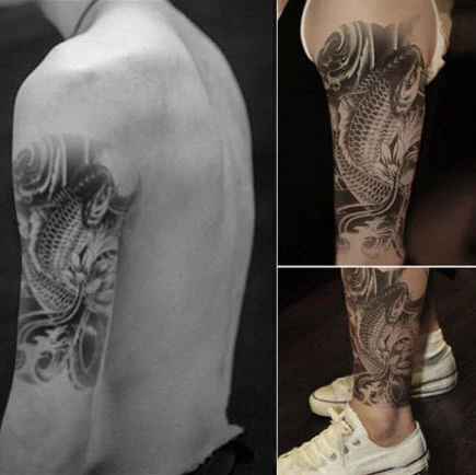 Black Oriental Koi Tattoo - Image 2