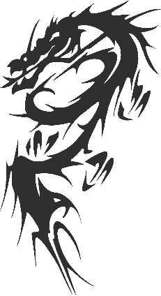 Black Tribal Dragon Large Tattoo