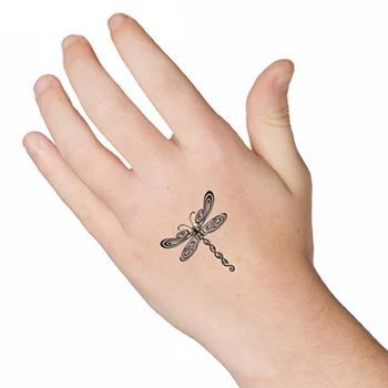 Black Tribal Dragonfly Tattoo - Image 2