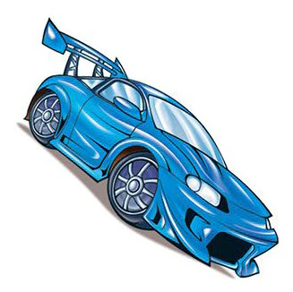 Blue Race Car Tattoo