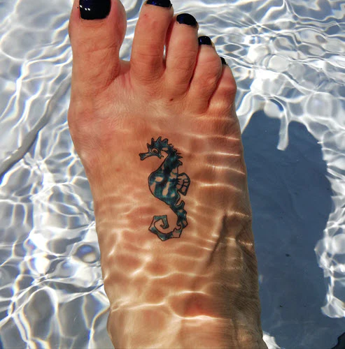 Blue Sea Horse Tatoo - Image 2