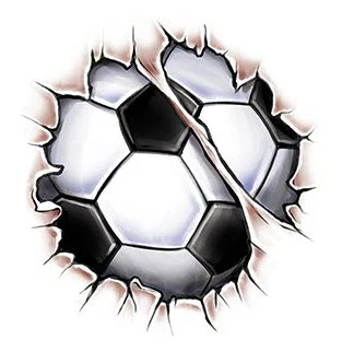 Break Through Soccer Ball Tattoo