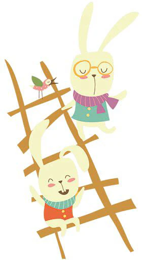 Bunnies on a Ladder Tattoo