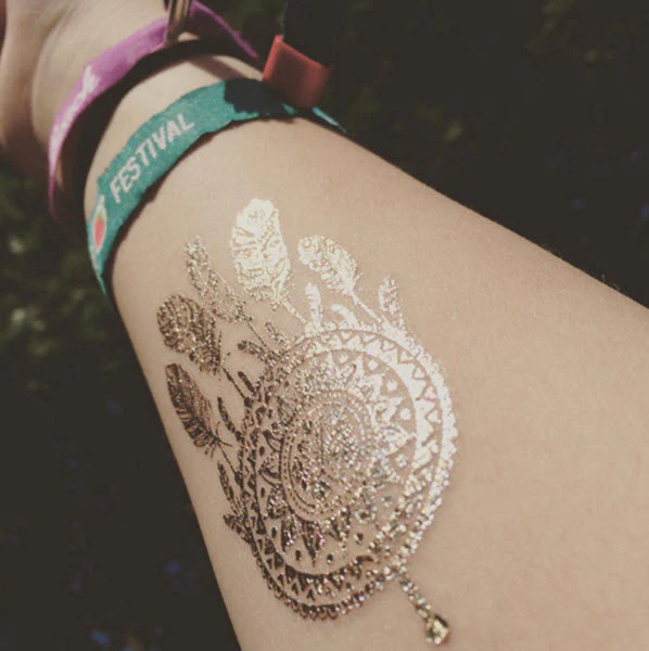 Dreamcatcher Gold Tattoo - Image 3