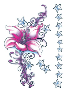 Flirty Star Flower Tattoos