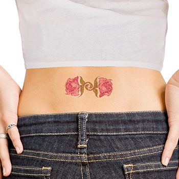 Glitter Pink Roses Tattoo - Image 2