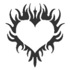 Glow Flame Heart Tattoo
