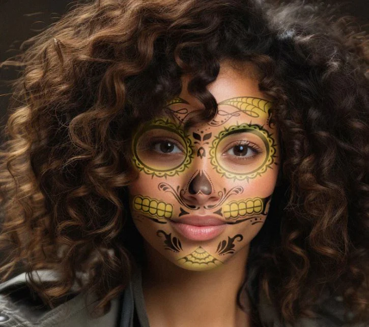 Glow In The Dark Face Mask Tattoo