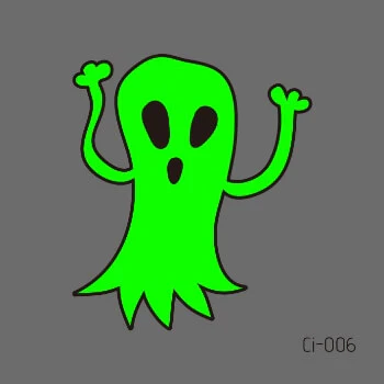 Glow in the Dark temporary Dancing Ghost tattoo from Halloween