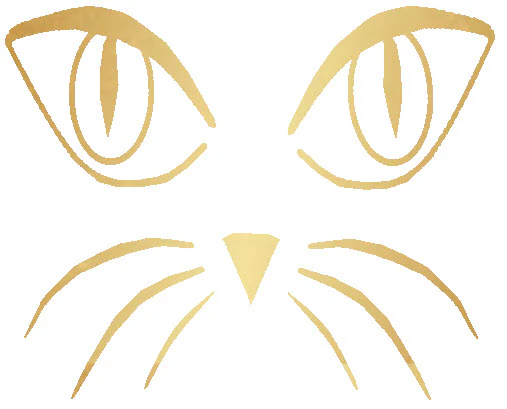 Gold Cat Face Tattoo - Image 2