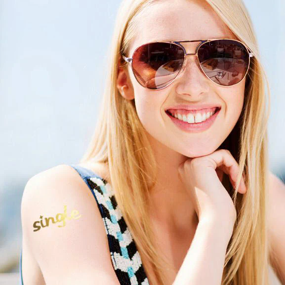 Gold Metallic Single Tattoo - Image 2