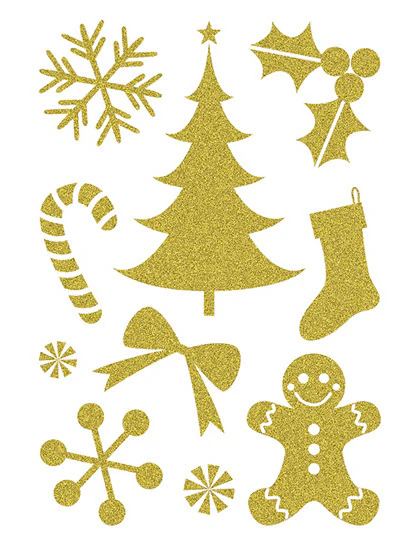 Gold Sugar Holiday Fake Tattoos (10 Tattoos)