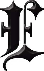 Gothic Letter 'E' Tattoo