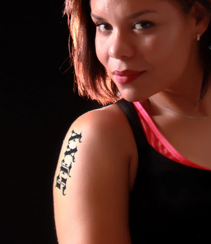 Gothic Letter 'E' Tattoo - Image 2