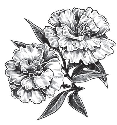 Gray Carnation Tattoo
