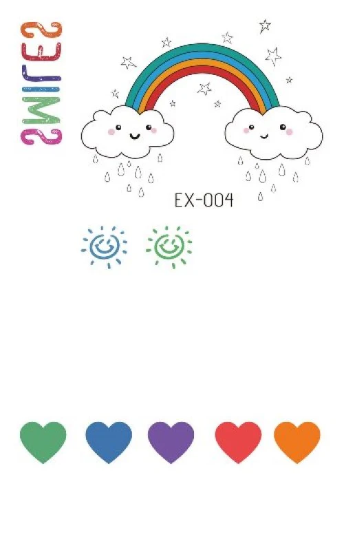 Heart Rain Glow Temporary Tattoo