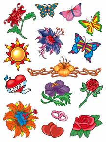 Hearts, Flowers and Butterflies (15 Tattoos)