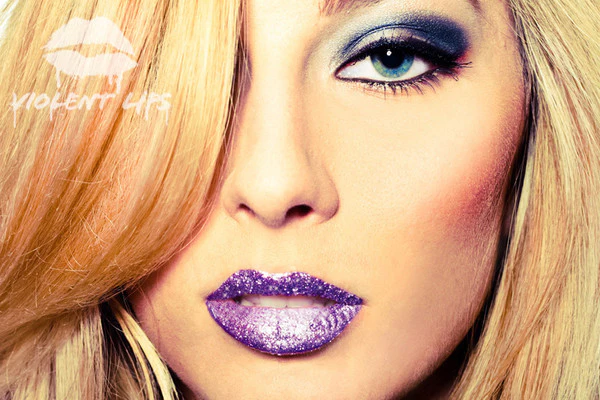 Lavender Glitteratti Violent Lips (3 Lip Tattoo Sets) - Image 2