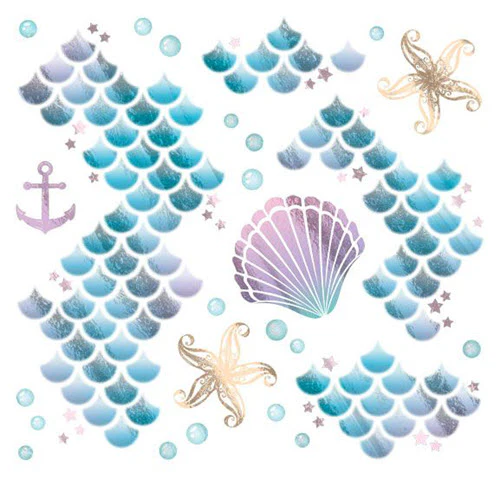 Metallic Mermaid Costume Tattoo - Image 2