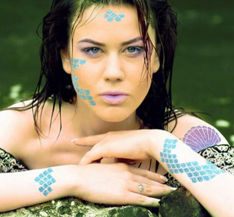 Metallic Mermaid Costume Tattoo - Image 3