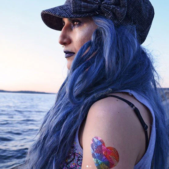 Metallic Radiant Heart Tattoo - Image 3