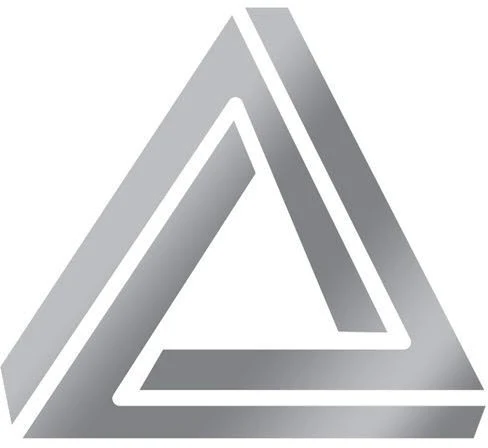 Metallic Silver Triangle Tattoo