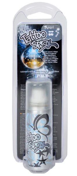 Midnight Silver Temporary Tattoo Spray 50 ml + 3 Stencils
