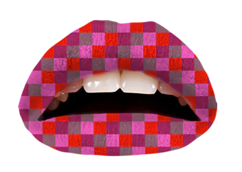 Multi-Colour Checkered Violent Lips