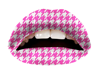 Pink Houndstooth Violent Lips (3 Lip Tattoo Sets) - Image 3