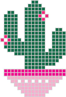 Pixel Saguaro Cactus Tattoo