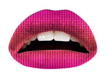 Purple & Coral Halftone Violent Lips