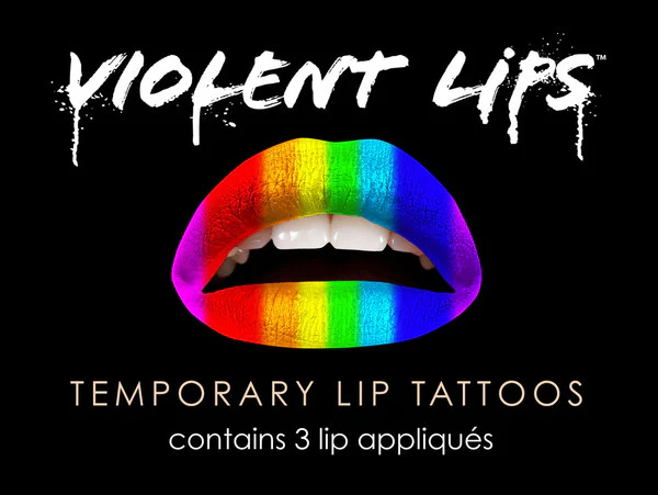 Rainbow Violent Lips (3 Lip Tattoo Sets)