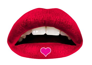 Red & Pink Heart Violent Lips (3 Lip Tattoo Sets) - Image 2