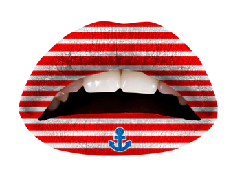 Red & White Anchor Violent Lips
