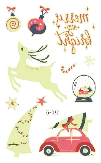Reindeer and Christmas Tree Glow Temporary Tattoo