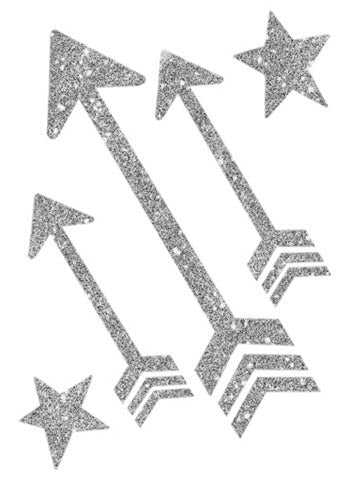 Silver Arrows Glitter Tattoo