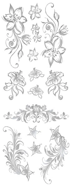 Silver Flowers Tattoos