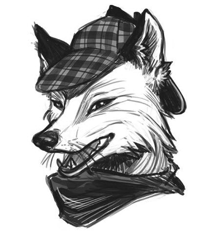 Sleuthing Fox Black Tattoo