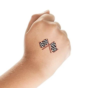 Small Check Flags Tattoo - Image 2