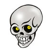Small Skull Yellow Eyes Tattoo