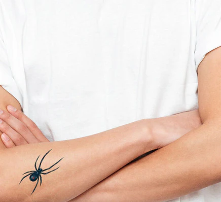 Spider with Reveal Glow-in-the-Dark Web Temporary Tattoo - Image 3