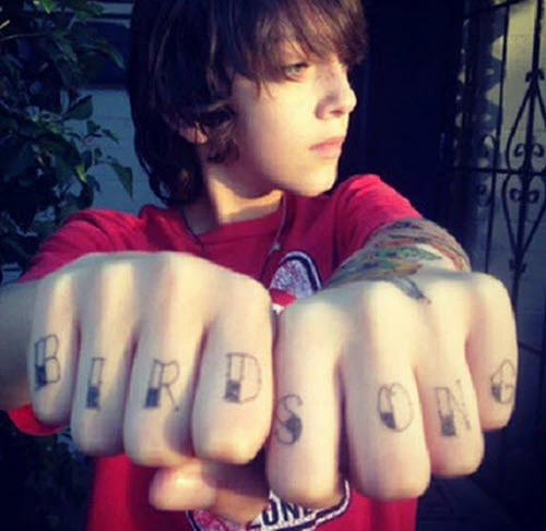 Traditional Aged-Black Letters Tattoos - Image 3
