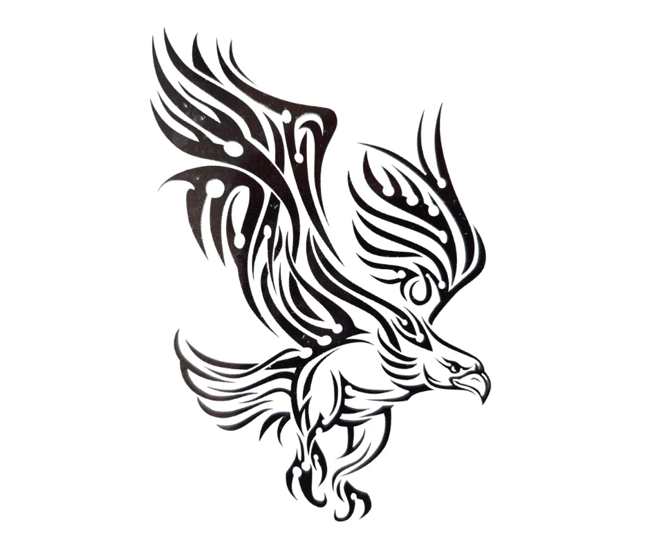 Tribal Falcon Temporary Tattoo