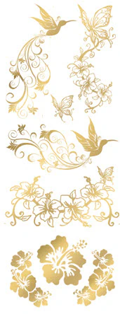 Tropical Paradise Golden Tattoos