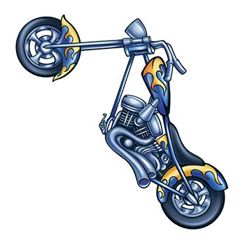 Vintage Chopper Motorcycle Tattoo